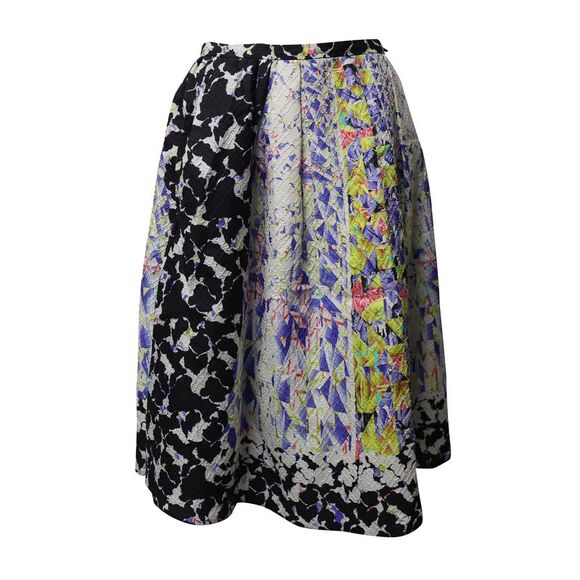 Peter Pilotto Textured Abstract A-Line Skirt in Multicolor Silk - Picture 3 of 7